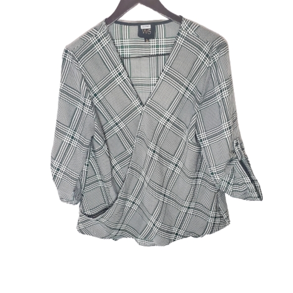 W5 Tops - W5 Anthropologie plaid wrap blouse